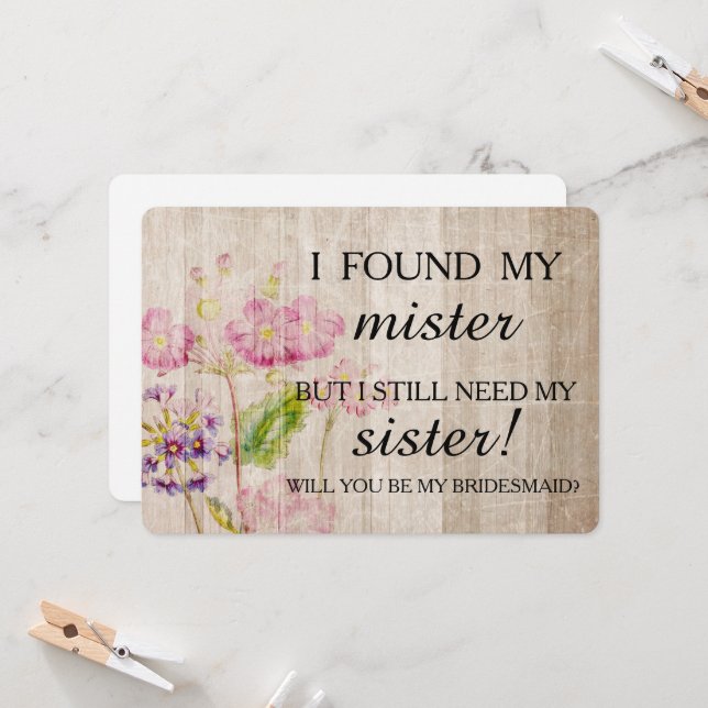 Convites Você será minha dama de honra? (Frente/Verso In Situ)