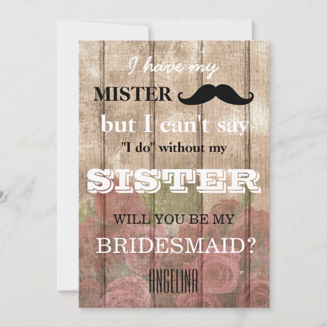 Convites Você será minha dama de honra? (Frente)