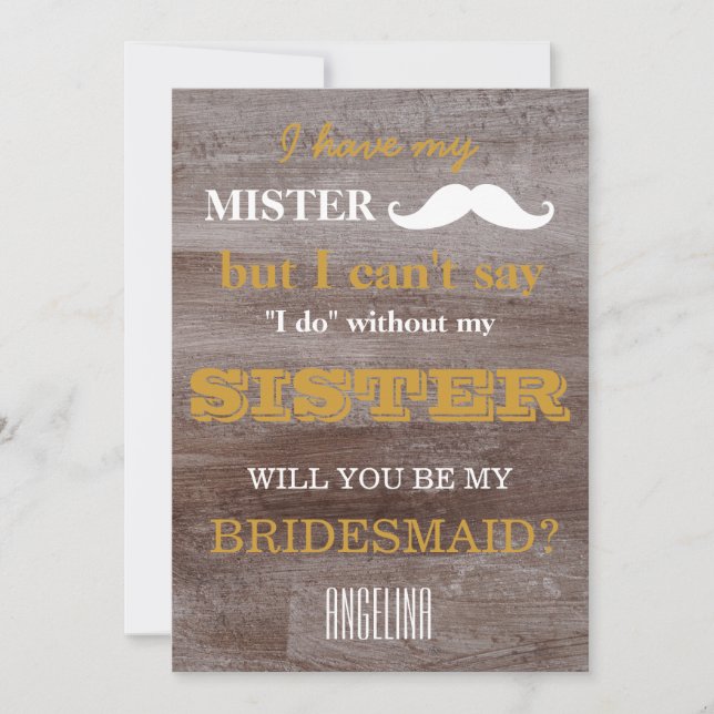 Convites Você será minha dama de honra? (Frente)