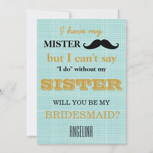 Convites Você será minha dama de honra? (Frente)