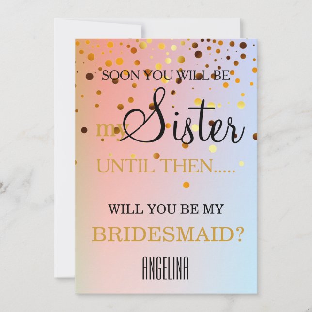 Convites Você será minha dama de honra? (Frente)