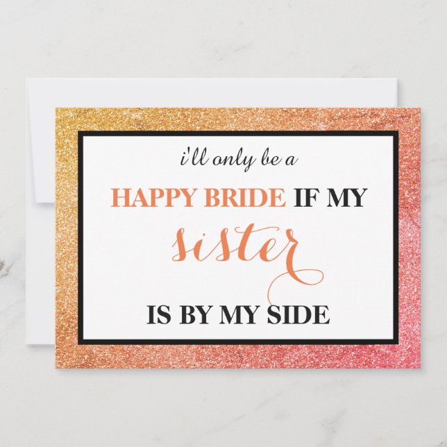 Convites Você será minha dama de honra? (Frente)