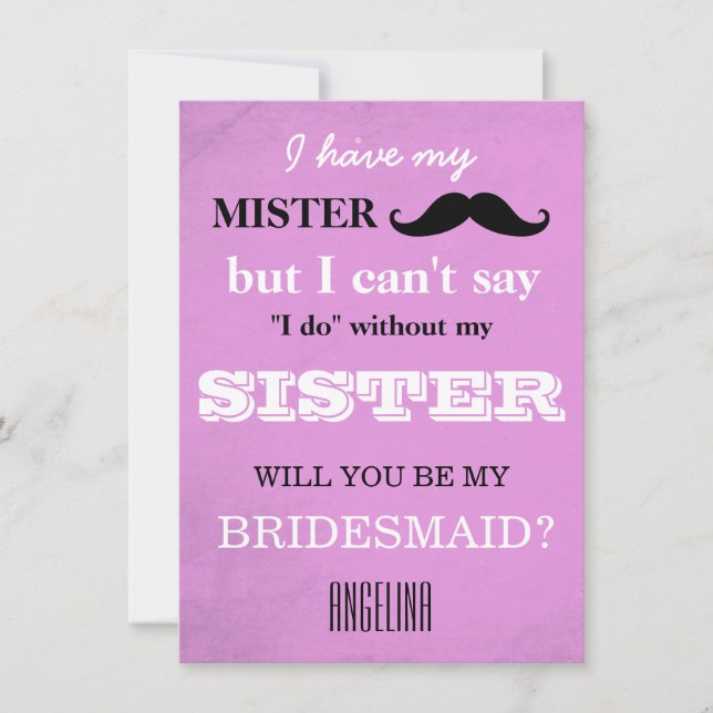 Convites Você será minha dama de honra? (Frente)