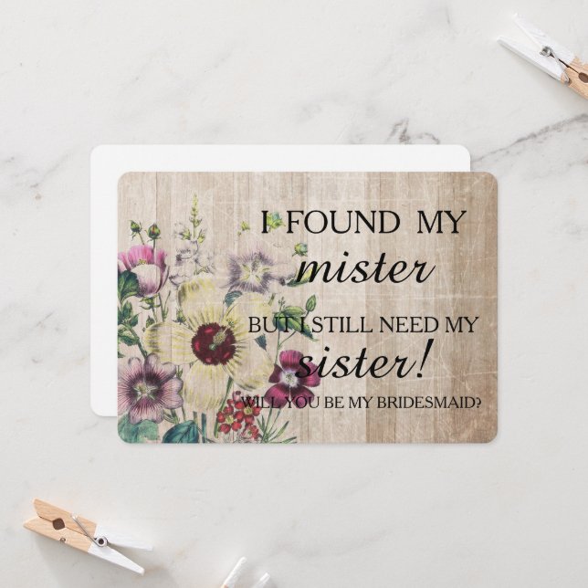 Convites Você será minha dama de honra? (Frente/Verso In Situ)