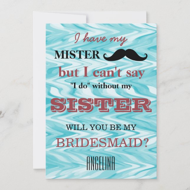 Convites Você será minha dama de honra? (Frente)