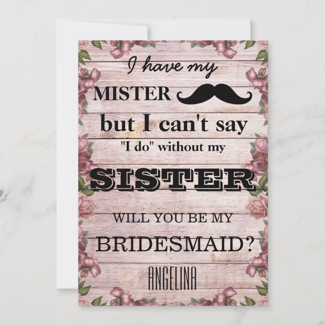 Convites Você será minha dama de honra? (Frente)