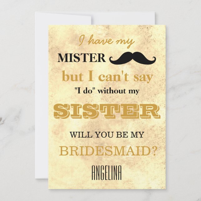 Convites Você será minha dama de honra? (Frente)