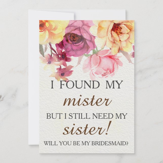 Convites Você será minha dama de honra? (Frente)