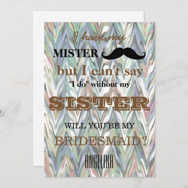 Convites Você será minha dama de honra? (Frente/Verso)