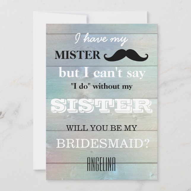 Convites Você será minha dama de honra? (Frente)