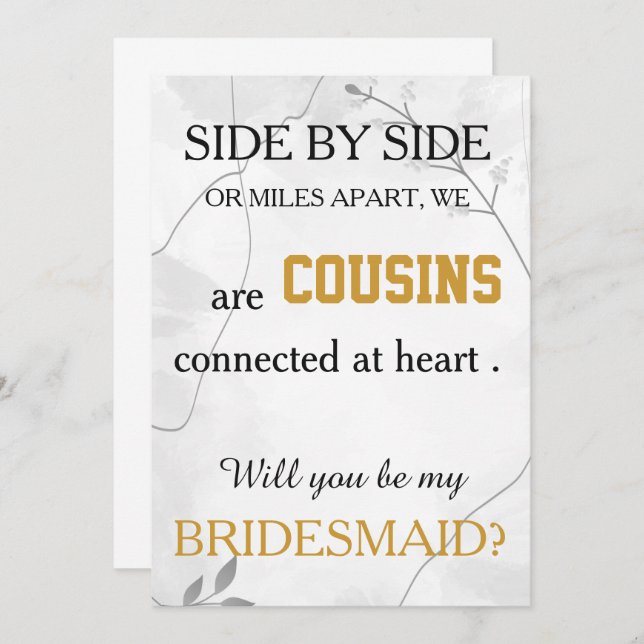 Convites Você será minha dama de honra? (Frente/Verso)