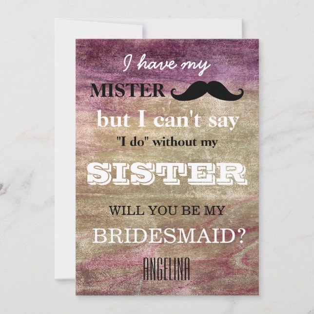 Convites Você será minha dama de honra? (Frente)