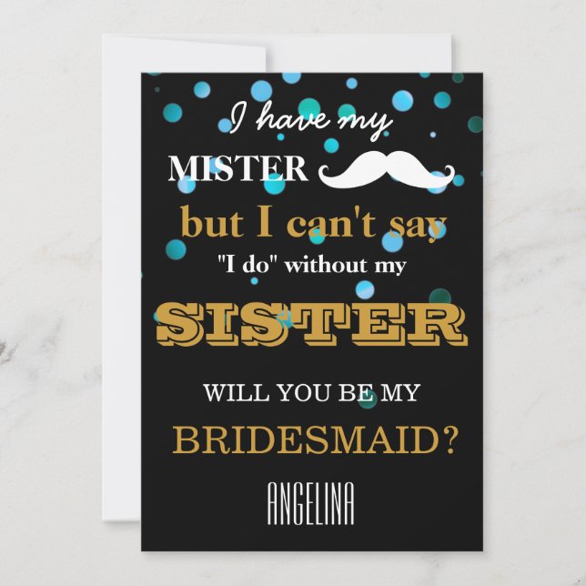 Convites Você será minha dama de honra? (Frente)