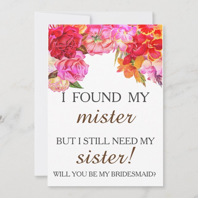 Convites Você será minha dama de honra? (Frente)