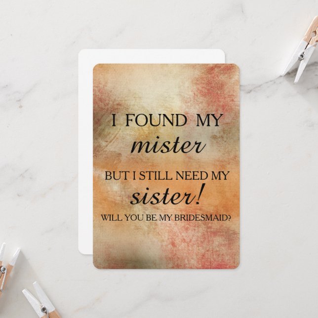 Convites Você será minha dama de honra? (Frente/Verso In Situ)