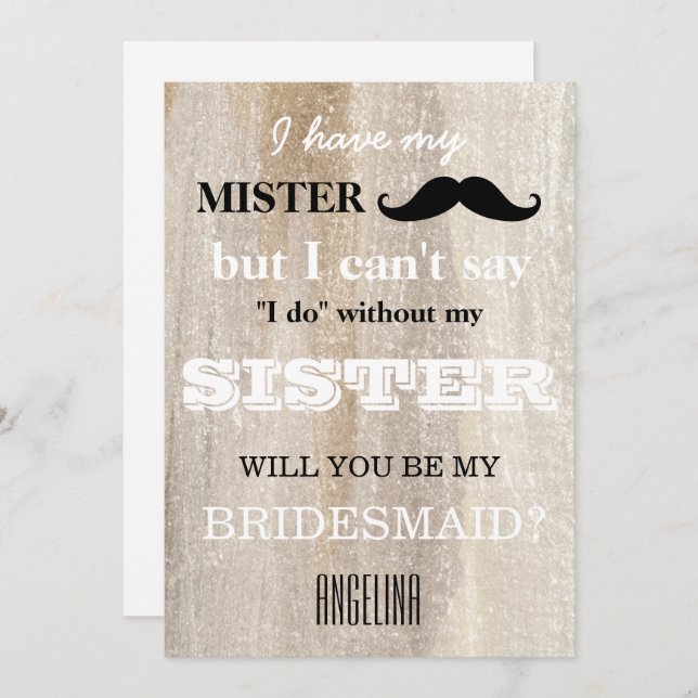 Convites Você será minha dama de honra? (Frente/Verso)