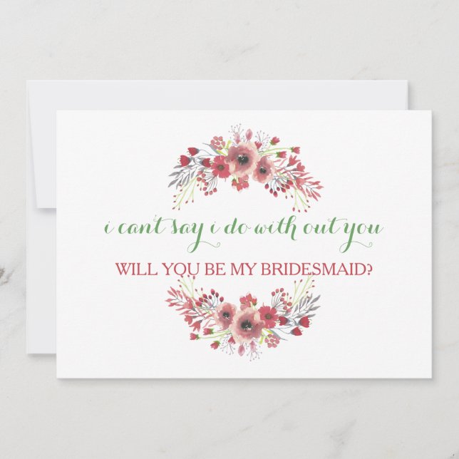 Convites Você será minha dama de honra? (Frente)