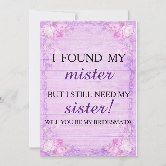 Convites Você será minha dama de honra? (Frente)