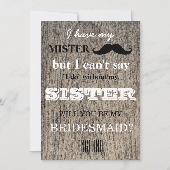 Convites Você será minha dama de honra? (Frente)