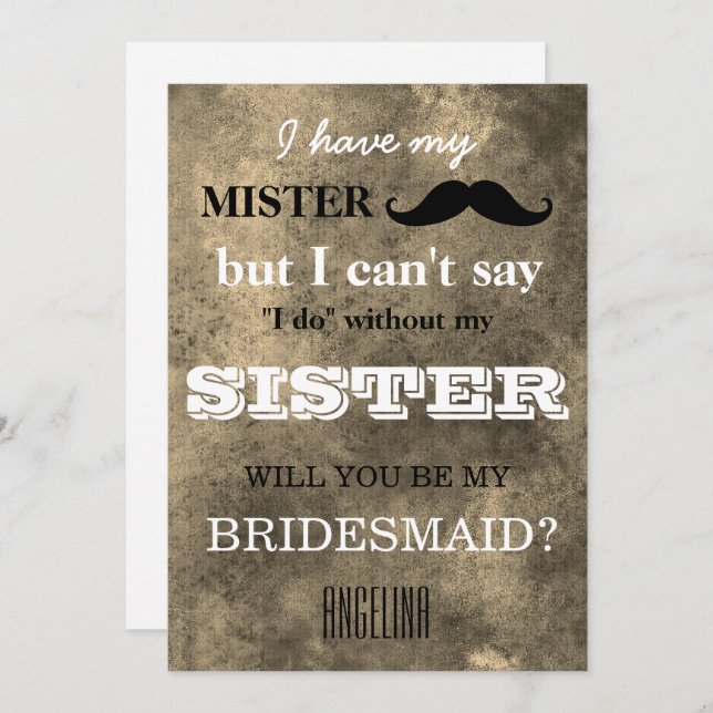 Convites Você será minha dama de honra? (Frente/Verso)