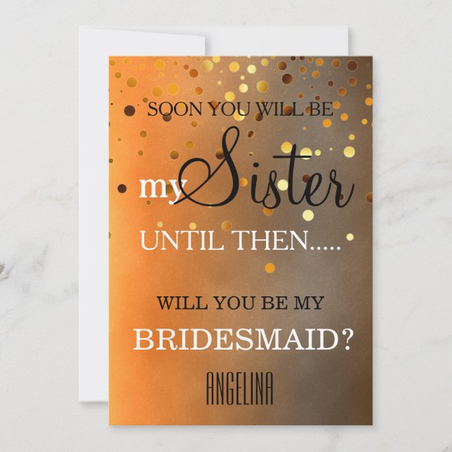 Convites Você será minha dama de honra? (Frente)