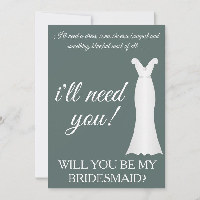 Convites Você será minha dama de honra? (Frente)