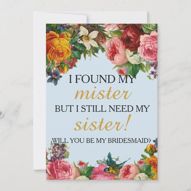 Convites Você será minha dama de honra? (Frente)