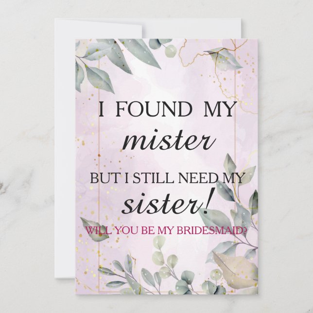 Convites Você será minha dama de honra? (Frente)