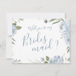 Convites Você será minha dama de honra azul floral