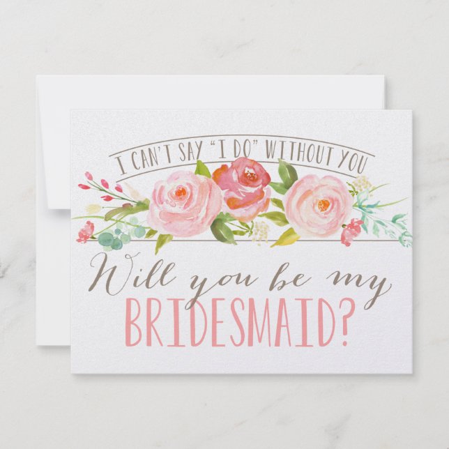 Convites Você Será Minha Dama de Honra | Dama de Honra (Frente)