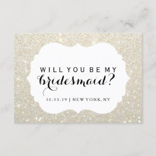Convites Você será minha dama de honra - fabuloso do ouro