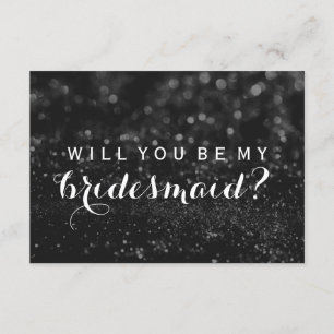 Convites Você será minha dama de honra - fabuloso preto