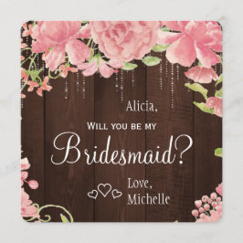 Convites Você será minha dama de honra florista.