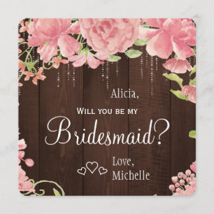 Convites Você será minha dama de honra florista.