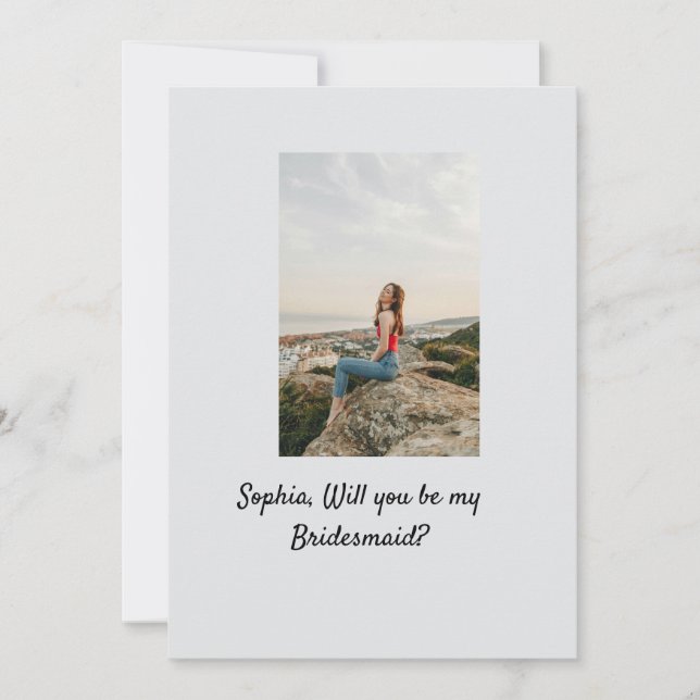 Convites Você será minha Dama de Honra foto elegante modern (Frente)