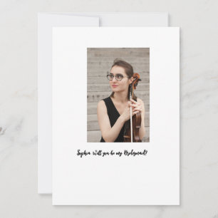 Convites Você será minha Dama de Honra foto elegante modern