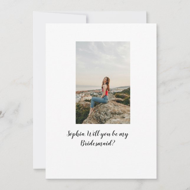 Convites Você será minha Dama de Honra foto elegante modern (Frente)