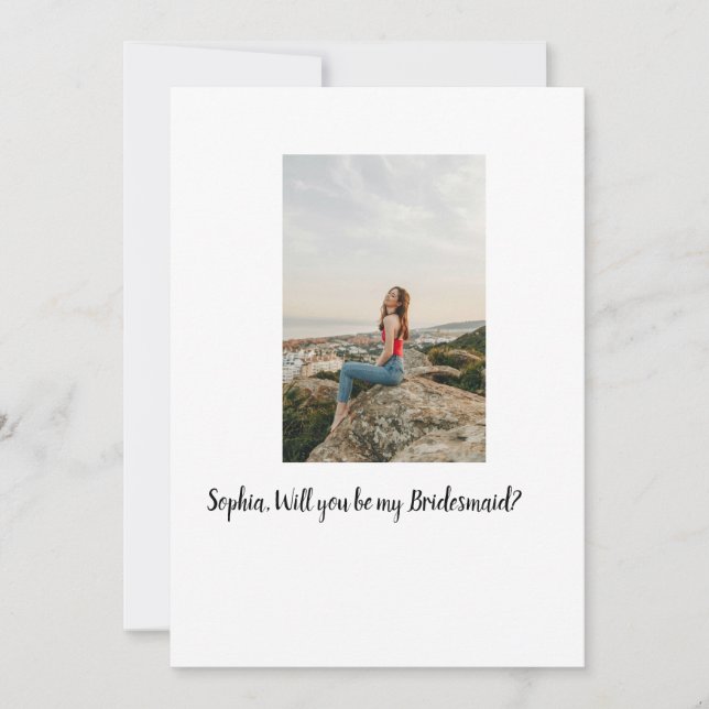 Convites Você será minha Dama de Honra foto elegante modern (Frente)