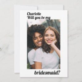 Convites Você Será Minha Dama de Honra Foto Personalizada