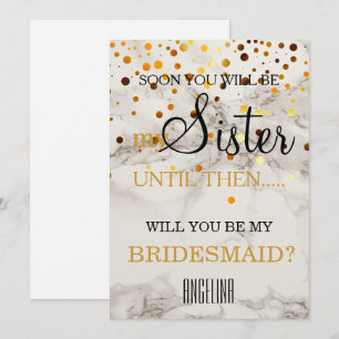 Convites Você será minha dama de honra? Fundo Marble