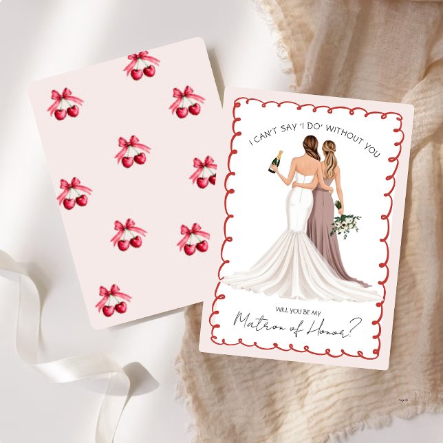 Convites Você Será Minha Dama de Honra? Garotas de Vestido (Criador carregado)