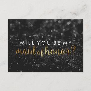 Convites Você Será Minha Dama de Honra - Glit Script Fab Pr