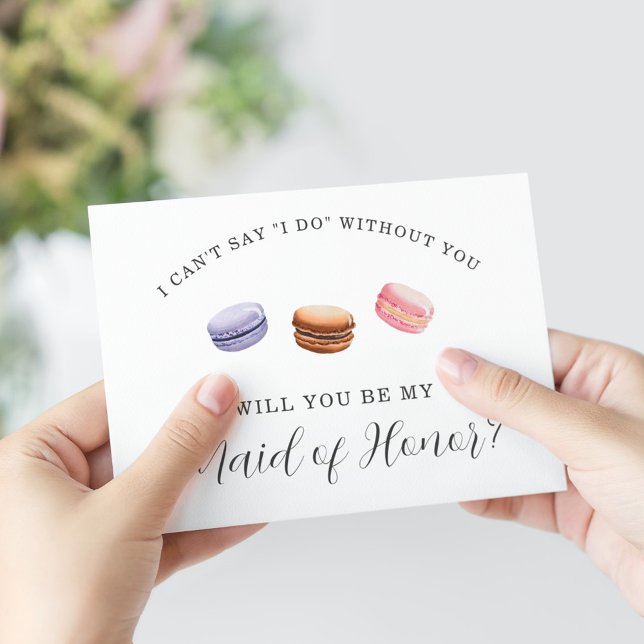 Convites Você Será Minha Dama de Honra? Macaron Francês (Criador carregado)