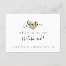 Convites Você será minha dama de honra - o ouro fabuloso do