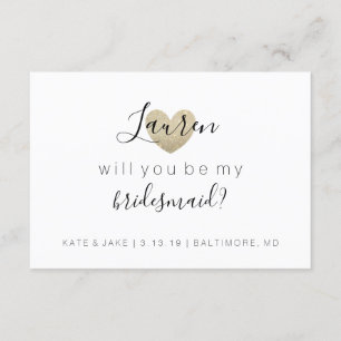 Convites Você será minha dama de honra - o ouro fabuloso do