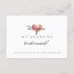 Convites Você será minha dama de honra - o rosa Glam do