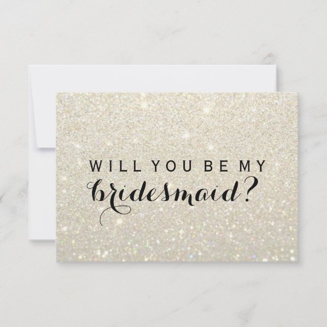 Convites Você será minha dama de honra - ouro branco (Frente)