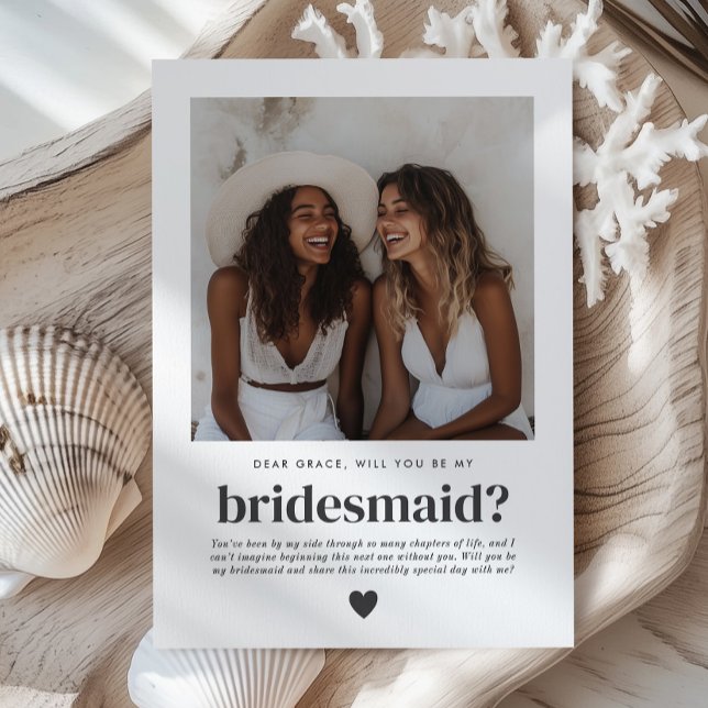 Convites Você Será Minha Dama de Honra Proposta de Foto (Will You Be My Bridesmaid Photo Proposal Card)