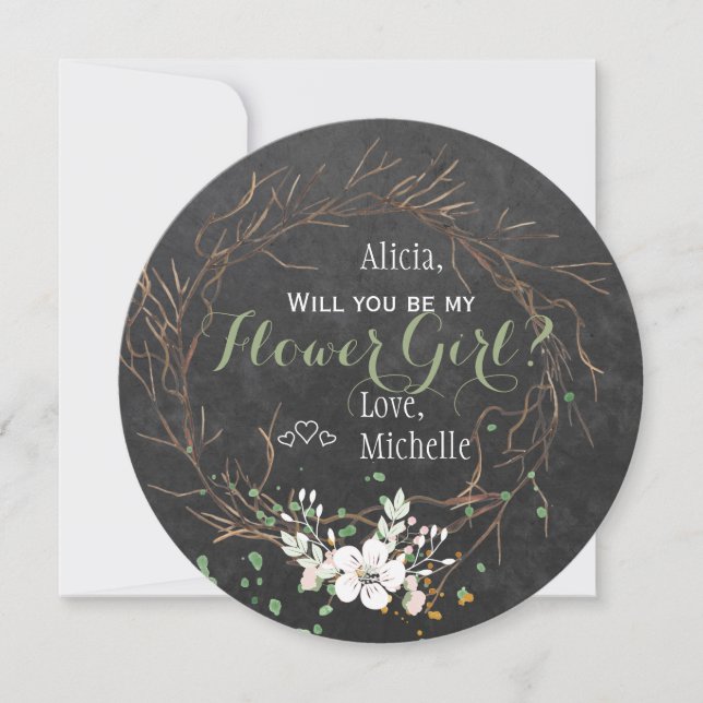 Convites Você será minha dama de nozes moderna de inverno? (Frente)