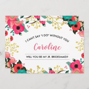 Convites Você será minha dona de ponte? Modern Floral